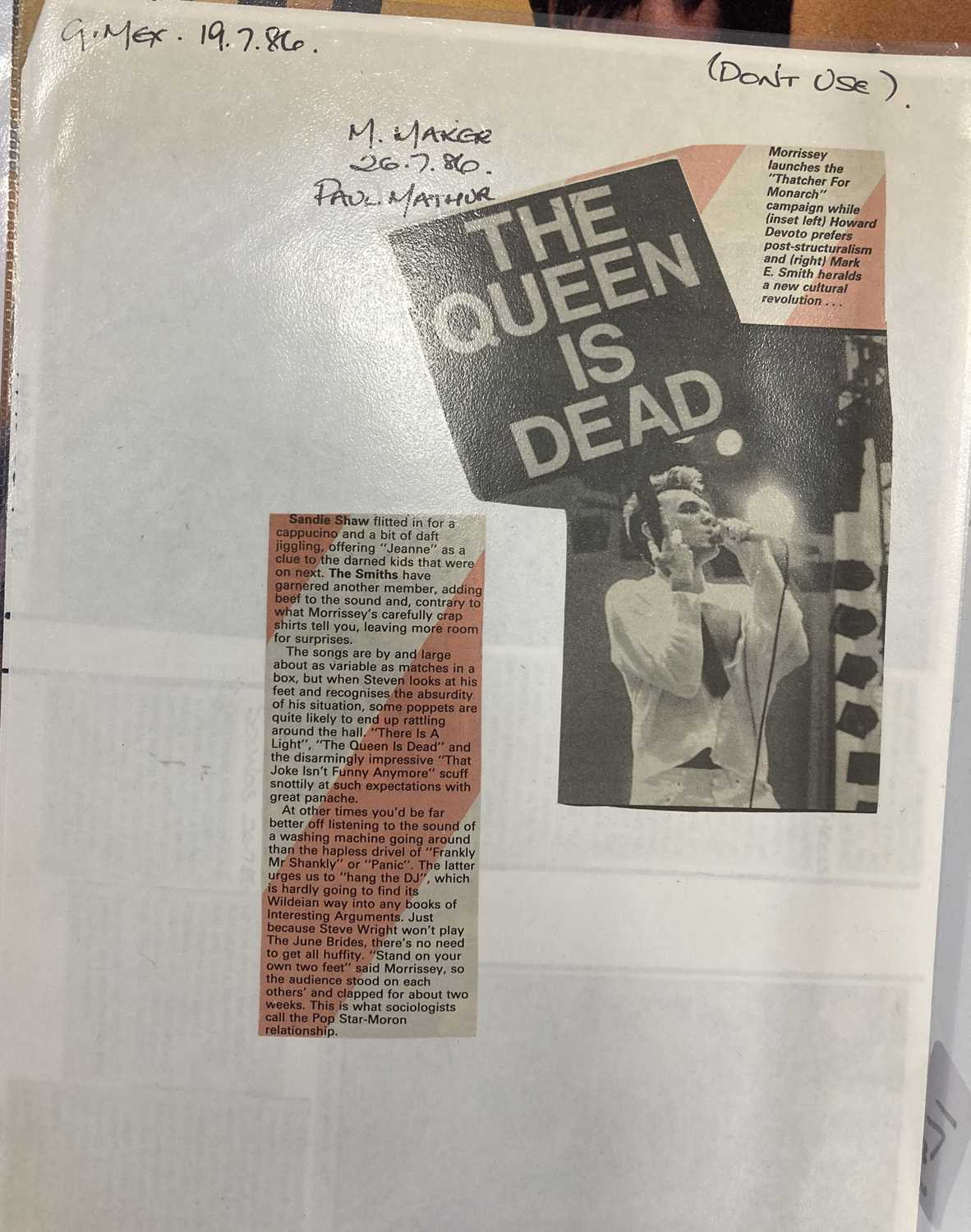 SMITHS PRESS CUTTINGS ARCHIVE - Image 12 of 16