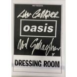 LIAM AND NOEL SIGNED DRESSING ROOM SIGN