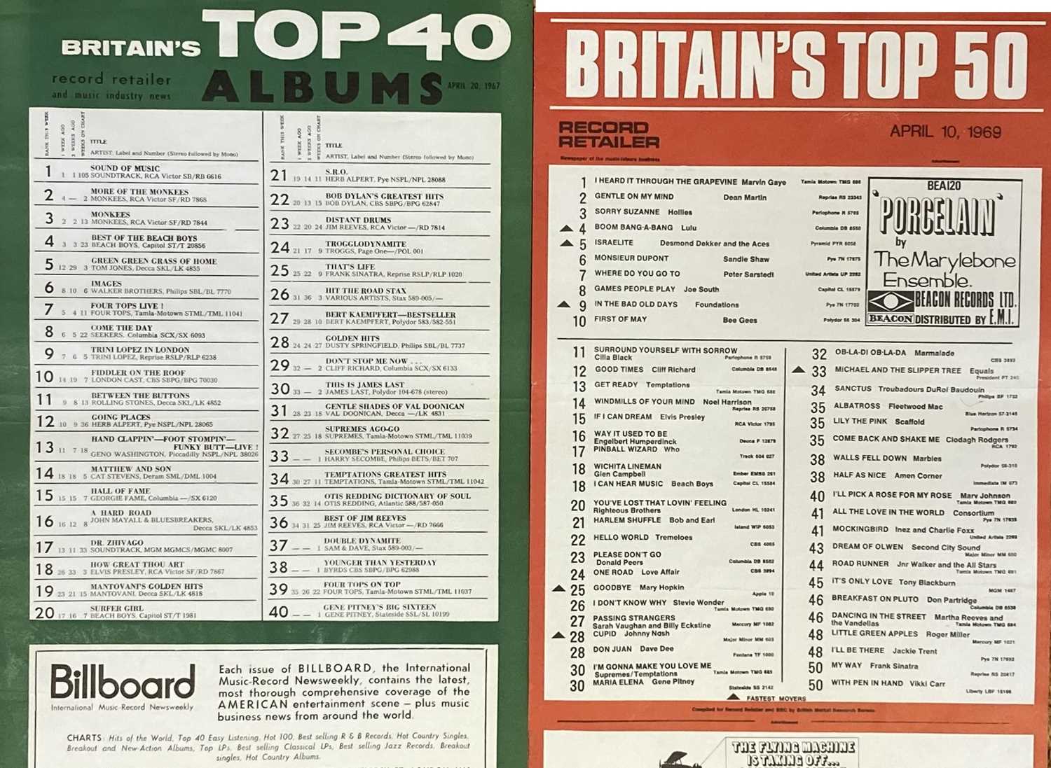 ORIGINAL 1960S RECORD CHART POSTERS - Image 2 of 2