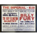 BILLY FURY / THE YARDBIRDS POSTER 1966