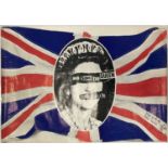 SEX PISTOLS GOD SAVE THE QUEEN POSTER SIGNED BY JAMIE REID