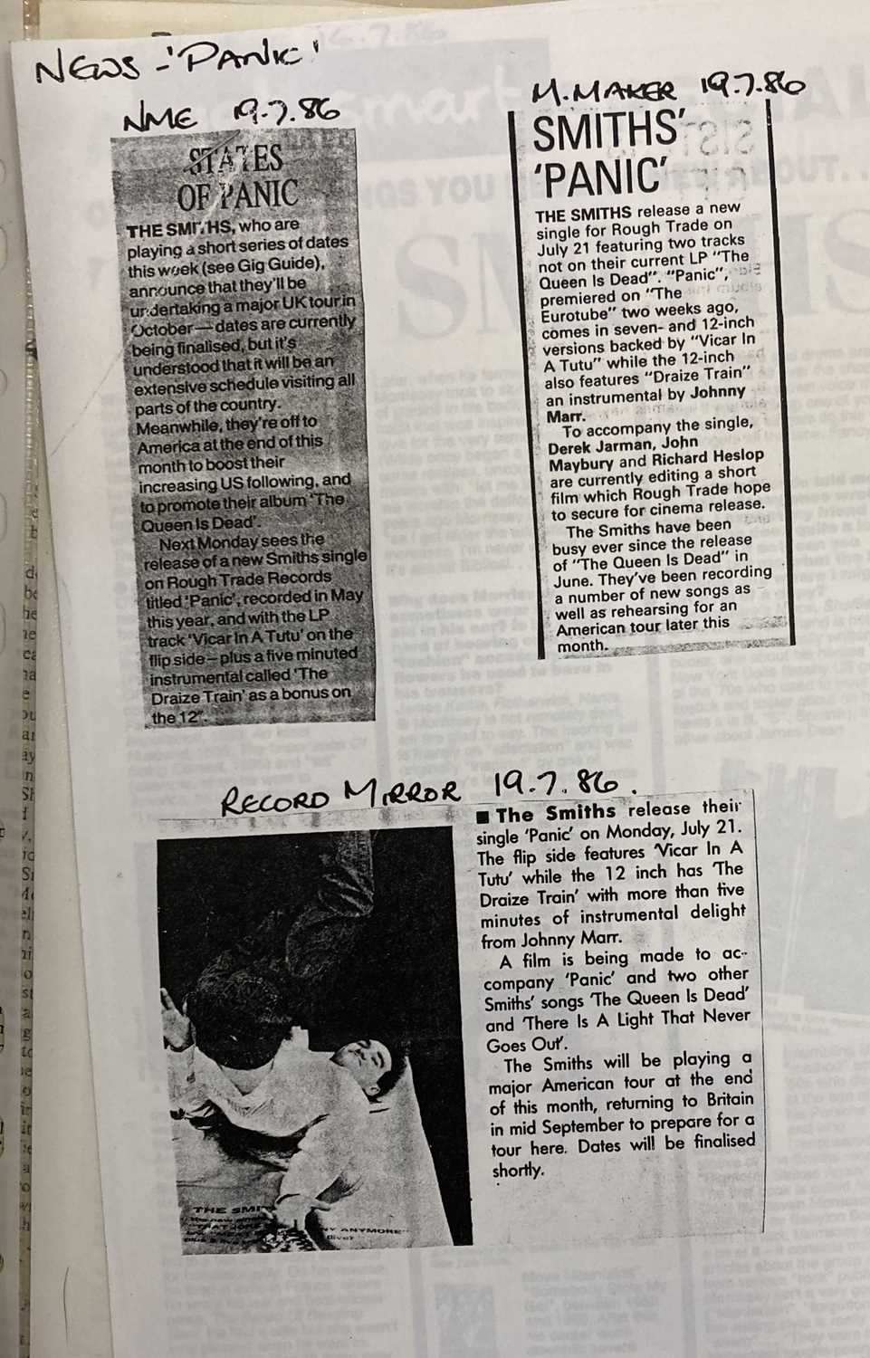 SMITHS PRESS CUTTINGS ARCHIVE - Image 14 of 16