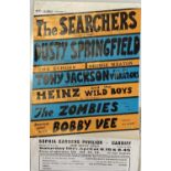 THE SEARCHERS / DUSTY SPRINGFIELD / ZOMBIES 1965 CARDIFF HANDBILL AND TICKET STUBS