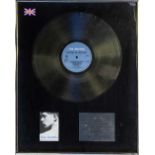 THE SMITHS - HATFUL OF HOLLOW PLATINUM DISC AWARD