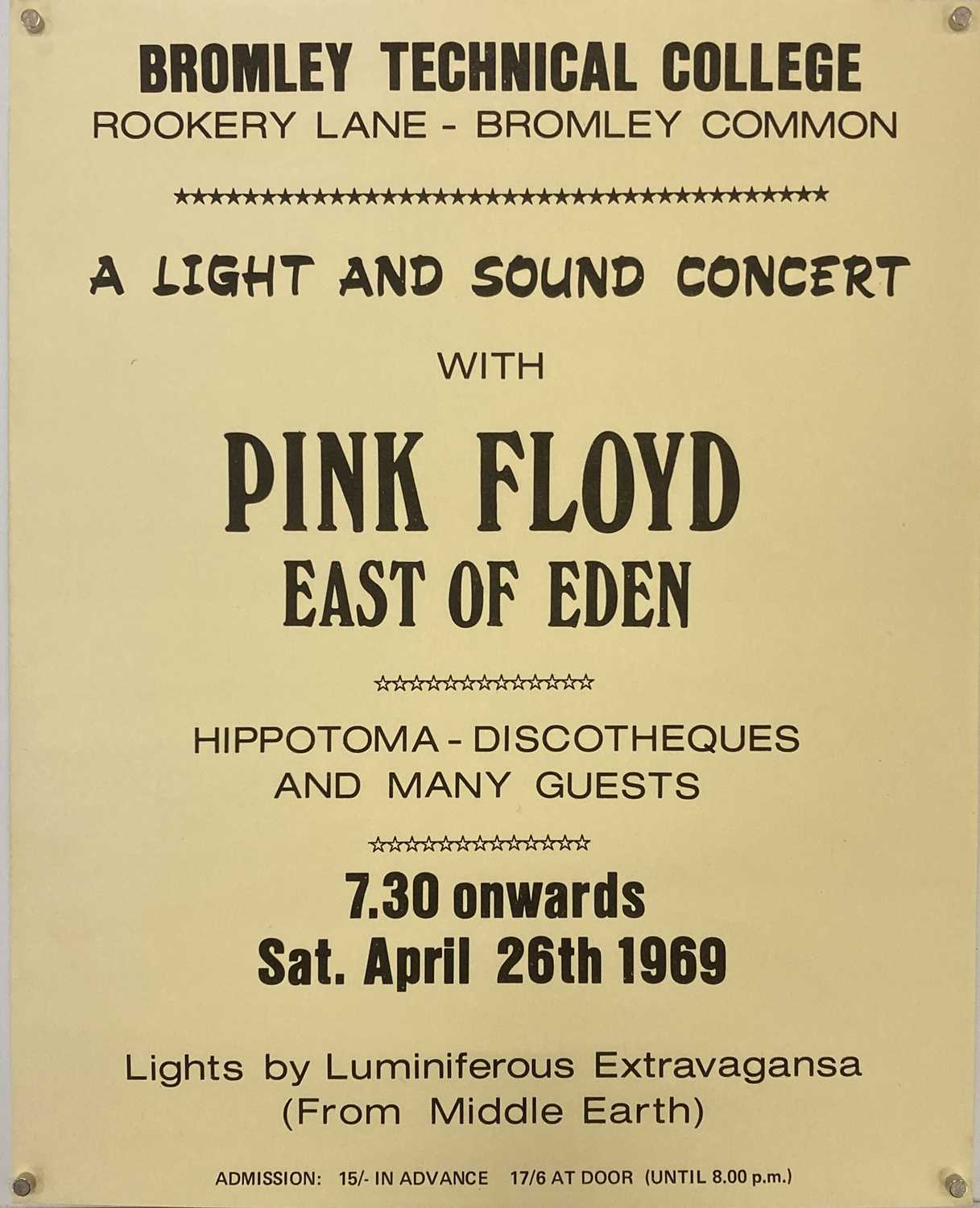 PINK FLOYD 1969 HANDBILL