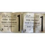 EDDIE COCHRAN AND GENE VINCENT 1960 TICKET STUBS