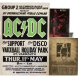 AC/DC POSTER 1978 GREAT YARMOUTH AND SIGNED PROGRAMME