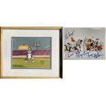 WARNER BROTHERS BUGS BUNNY ANIMATION CEL AND SIGNED PHOTO