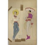 HILDA WETTON (1896-1980) - HAND DRAWN WINDMILL THEATRE COSTUME DESIGN