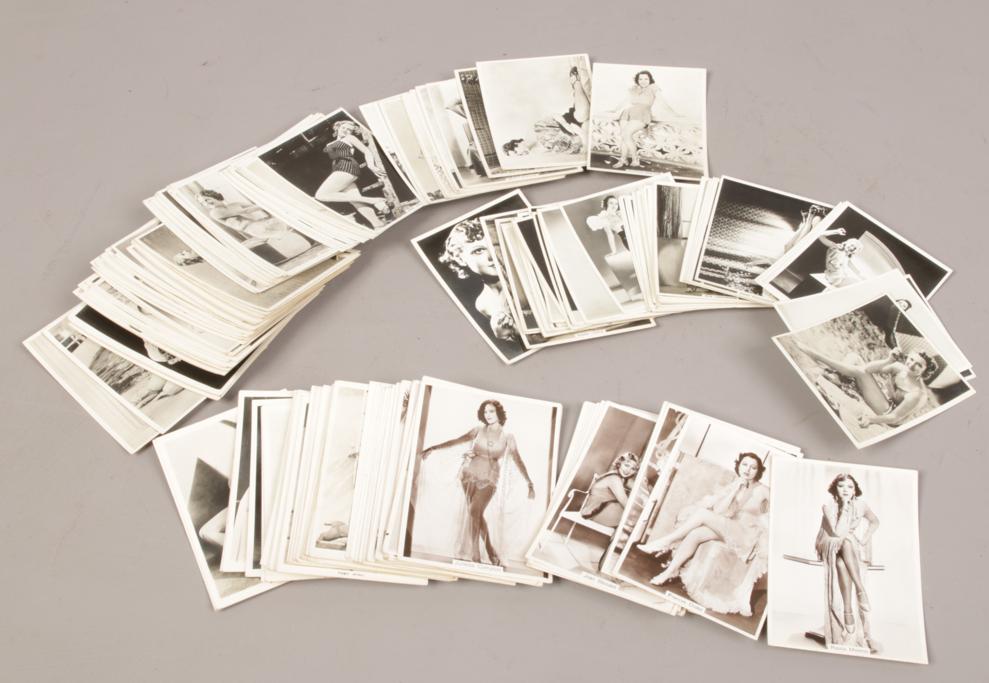 State Express cigarette cards, Real photographs modern beauties, film stars examples.