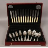 George Butler of Sheffield 44 piece canteen of silver plated cutlery.