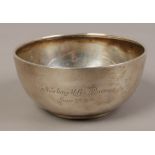 A silver Walker & Hall bowl, assayed Sheffield 1909, 130 grams.