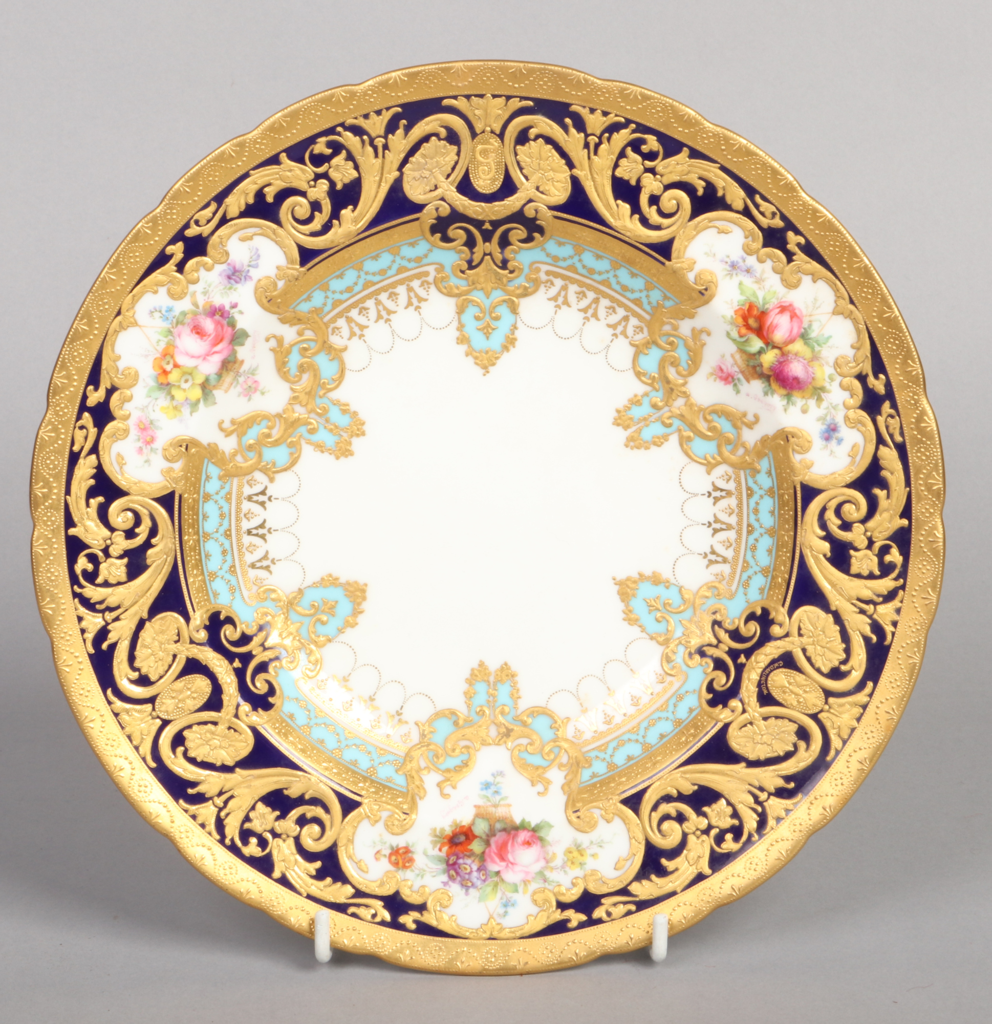 A fine Royal Crown Derby soup plate from the Judge Elbert Henry Gary service. Painted by Albert