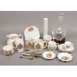 A collection of commemorative wares for King Edward VIII, J & G Meakin, Shelley examples cutlery,
