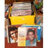 A box of L.P records to include Elvis Presley, Frank Sinatra, Stan Kenton etc.