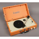 A Steepletone portable record player, model SRP025.