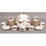 A collection of Royal Albert Old Country Roses design teawares to include teapot, cups and