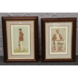 A pair of framed Vanity Fair cricketers prints.