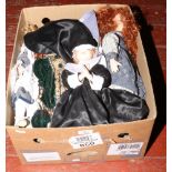 A box of bisque head dolls to include Knightbridge examples etc.