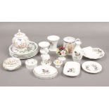 A collection of Wedgwood, Aynsley, Royal Doulton, Royal Worcester ceramics to include vases,