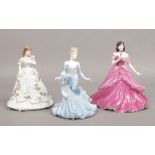 Three ceramic figures Coalport classic elegance 'true love' ladies of Fashion Debbie and a Royal