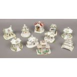 Ten Coalport bone china cottages / houses to include limited edition Ashford in the water example.