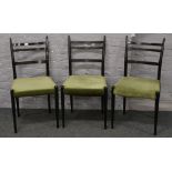 A set of three mid century E gomme 1960s retro dining chairs.