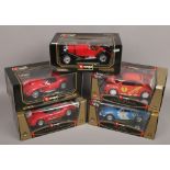 A collection of Burago Diecast cars, Mercedes Benz, Volkswagon, Ferrari etc.