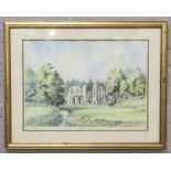 A gilt framed limited edition print of Roche Abbey.