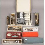 A collection of boxed cutlery to include Mappin & Webb, copper Brothers Sheffield silver plate