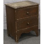 A 19th century pine chest of two drawers.