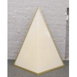 A vintage neon triangular cinema light. height 120cm x 90cm width.