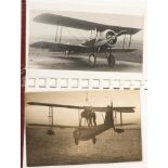 Eighteen early 20th century monochrome postcards, mainly aviation and including battleships.