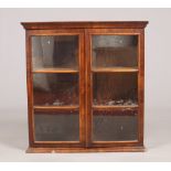 A 19th century walnut wall mounting specimen display cabinet with astragal glazed doors, 77cm