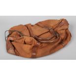 A World War I Officers canvas and leather mounted kit bag. Named Gotelee to the lining. With