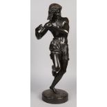 After Francisque Joseph Duret (1804-1865) brown patinated bronze statue, the Neapolitan Dancer.