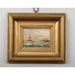 Attributed to Charles Napier Hemy R.A. R.W.S. (1841-1917) small gilt framed oil on panel. Seascape