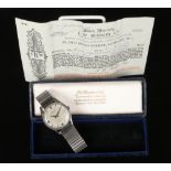 A gentleman's J. W. Benson London Automatic 25 stainless steel presentation bracelet watch. With