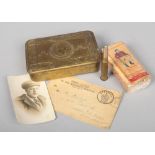 A First World War Princess Mary Christmas Gift Fund tin 1914. Containing original bullet case