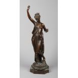 Albert Ernest Carrier Belleuse (French 1824-1887) patinated bronze sculpture of Aphrodite. Signed A.