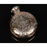 A Victorian silver scent bottle by Sampson Mordan & Co. Engraved with two children in a landscape