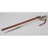 An 1821 pattern Royal Artillery Officers sword by Fenton Brothers Ltd. Sheffield. In leather mounted
