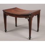 A 19th century mahogany stool. With concave seat and raised on reeded square tapering supports.