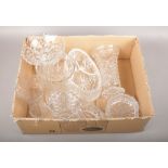 A box of glassware to include vases, bowls etc.