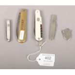 A collection of pocket knives, Harrison Fisher & co, Unity Sheffield, T.Turner & Co Sheffield