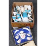 A box of miscellaneous, to include James Kent Fairyland child's teaset, Branksome and Royal Imperial