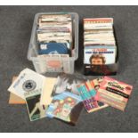 Two boxes of single records, mainly 1960's and 1970's.