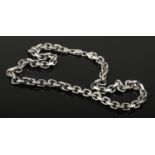 An Italian heavy linked silver neck chain, 90 grams, 50cm.