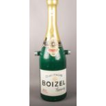 A Brut reserve Boizel champagne metal advertising bottle ( 80cm high x 34cm wide) neck of bottle