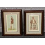 A pair of framed Vanity Fair cricketers prints.